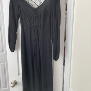 Free People Elegant Black Long Sleeve Dress